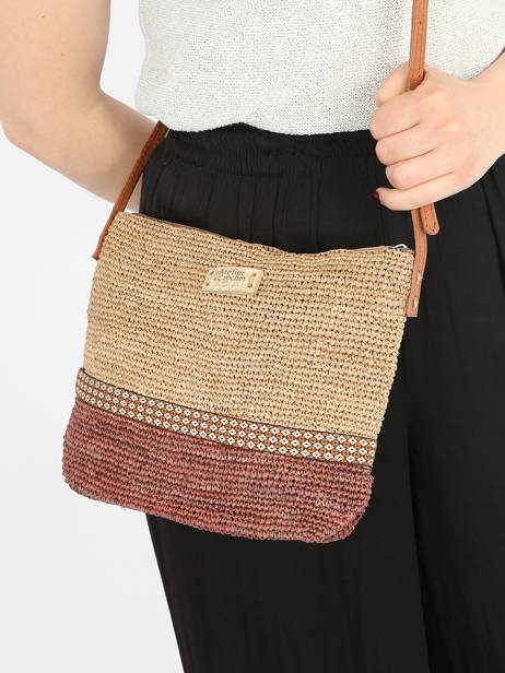 Sac Bandoulière L'atelier Du Crochet Le voyage en panier Marron l'atelier du crochet AM730 vue secondaire 1